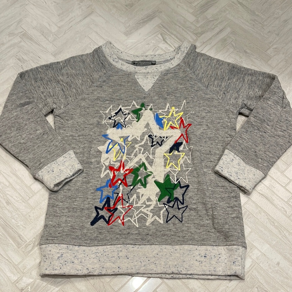 Bonpoint star gray marked sweatshirt, size 4